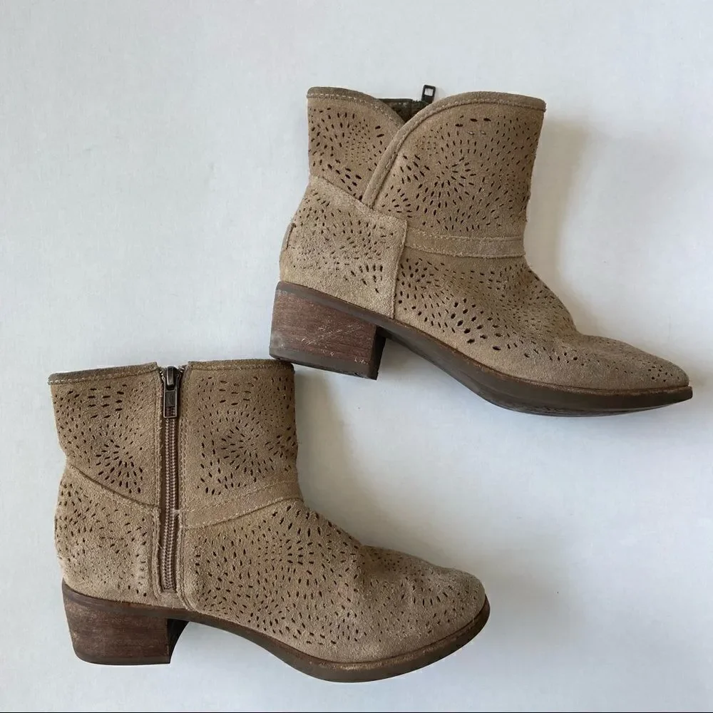 Ugg Darling Seaweed Perforated Suede Ankle Boots